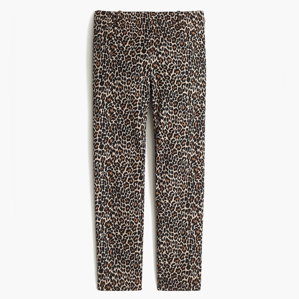 J. Crew Factory Winnie Capri Side Zip Pant in Leopard Print